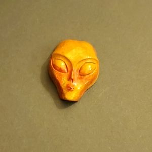 2.2" Indian Agate Alien Skull Head Pendant